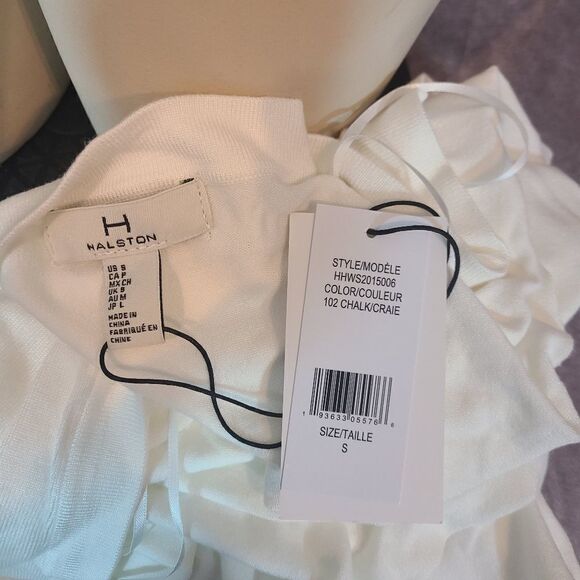 SWEATER SALE 3/$30H by Halston Ivory Short Sleeve Open Front Cardigan Size Small - Picture 5 of 5